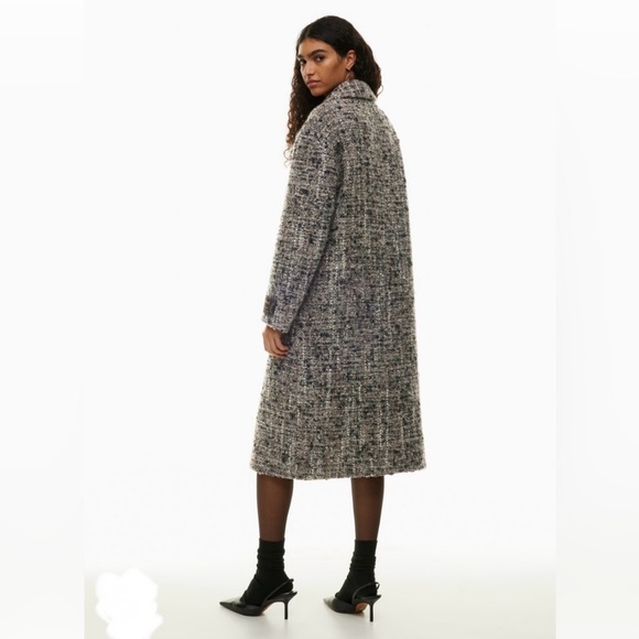 Aritzia Wilfred The New Only Tailored Coat in Grey/Black Wool Boucle Size Large - Picture 3 of 13